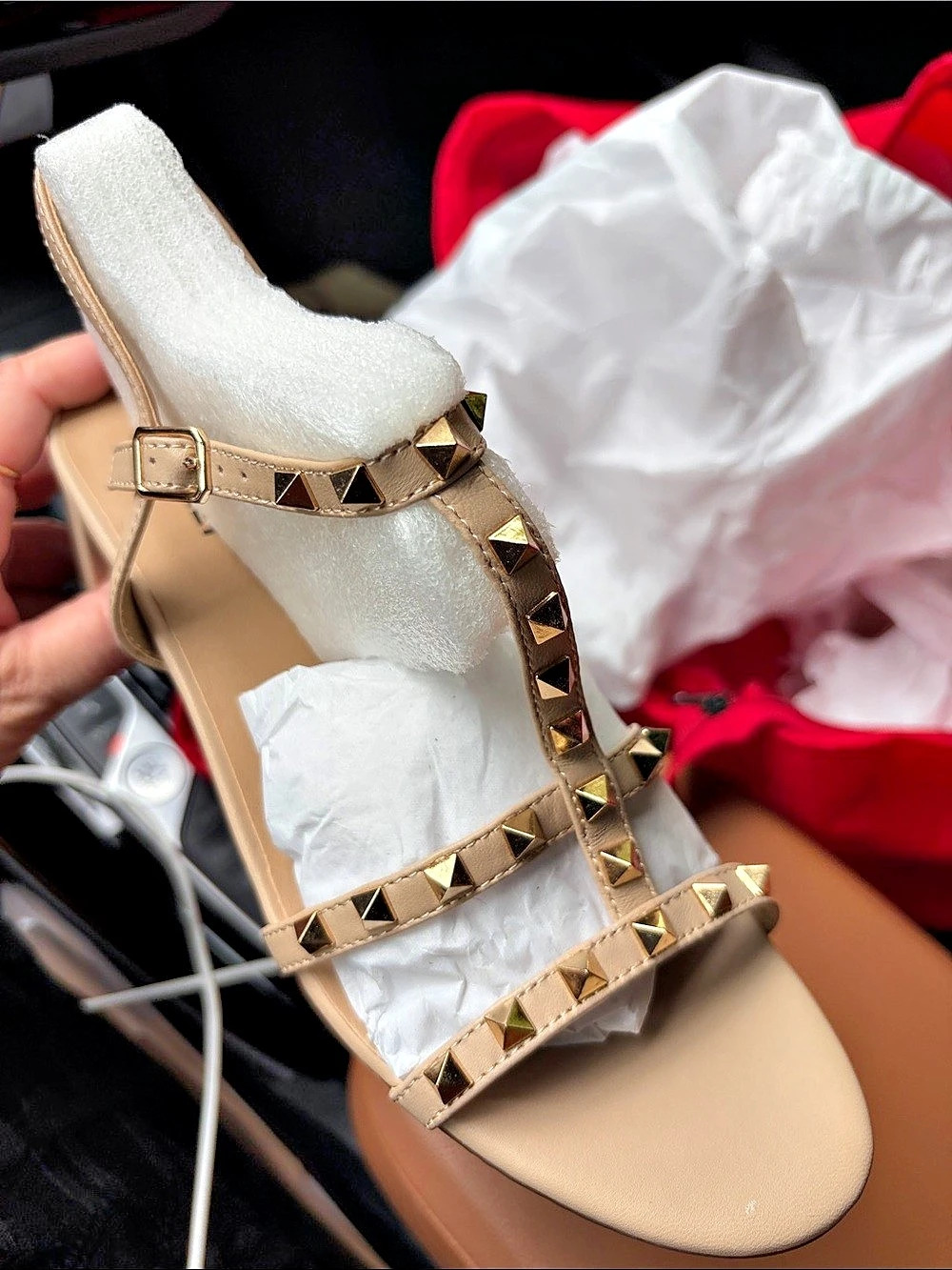 VANELi Becky Studded Sandal Tan